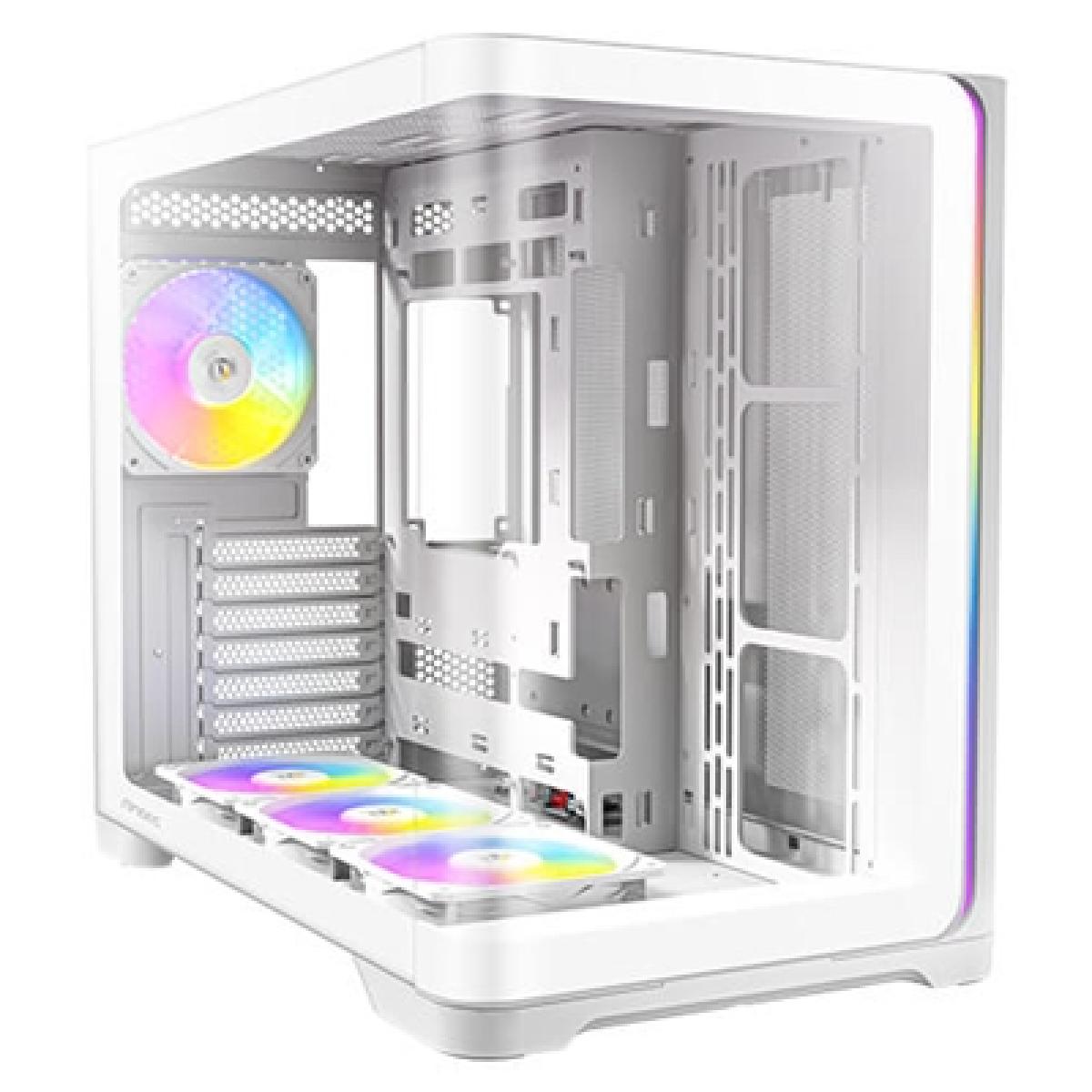 ANTEC Constellation C5 Curve White ARGB Case, Curved Glass Panels, Dual Chamber, Support back-connect motherboards, 4 x ARGB PWM fans with built-in fan controller, ATX, Micro-ATX, ITX