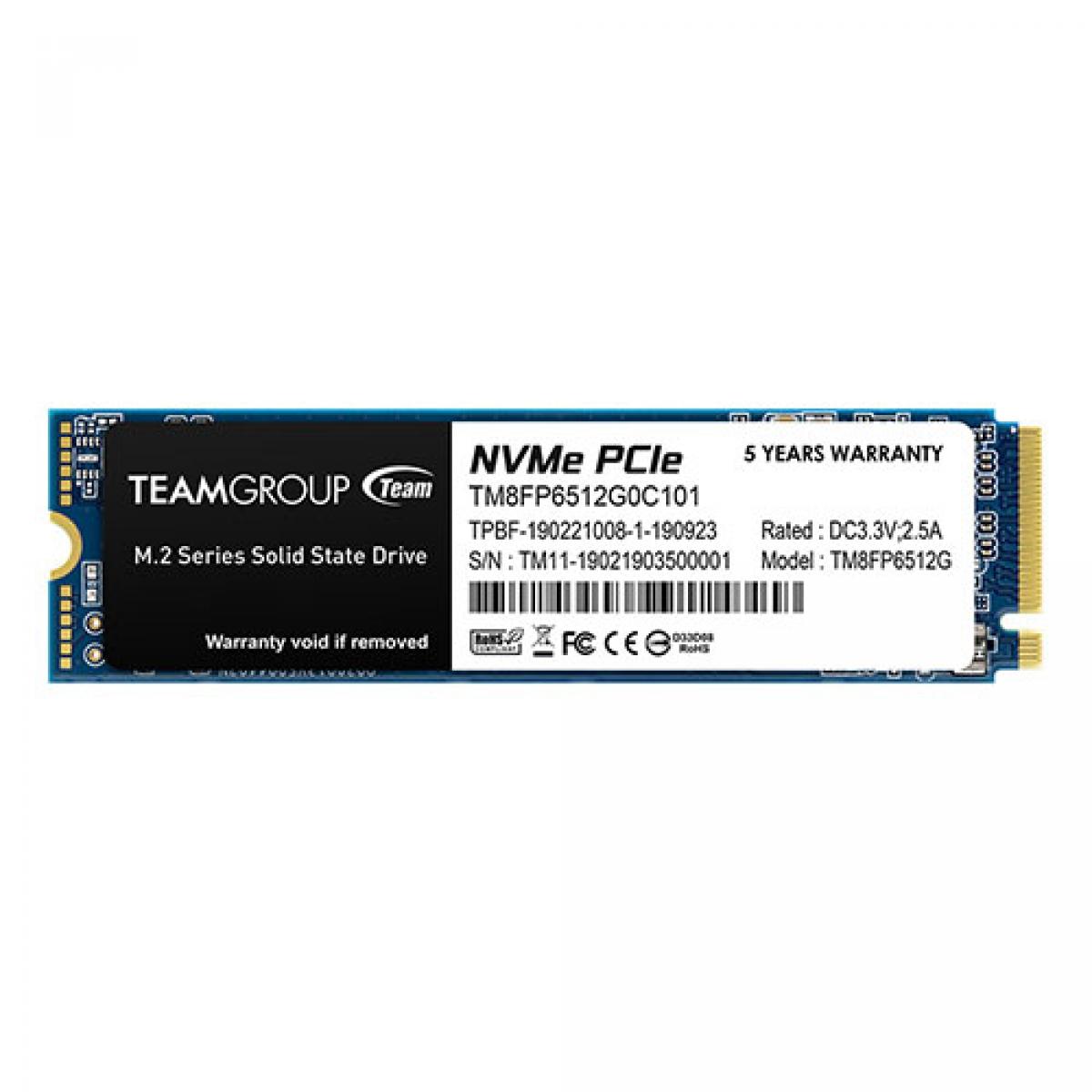 Team 512GB MP33 M.2 NVMe Gen3 SSD, M.2 2280, PCIe3, R/W 1700/1400 MB/s
