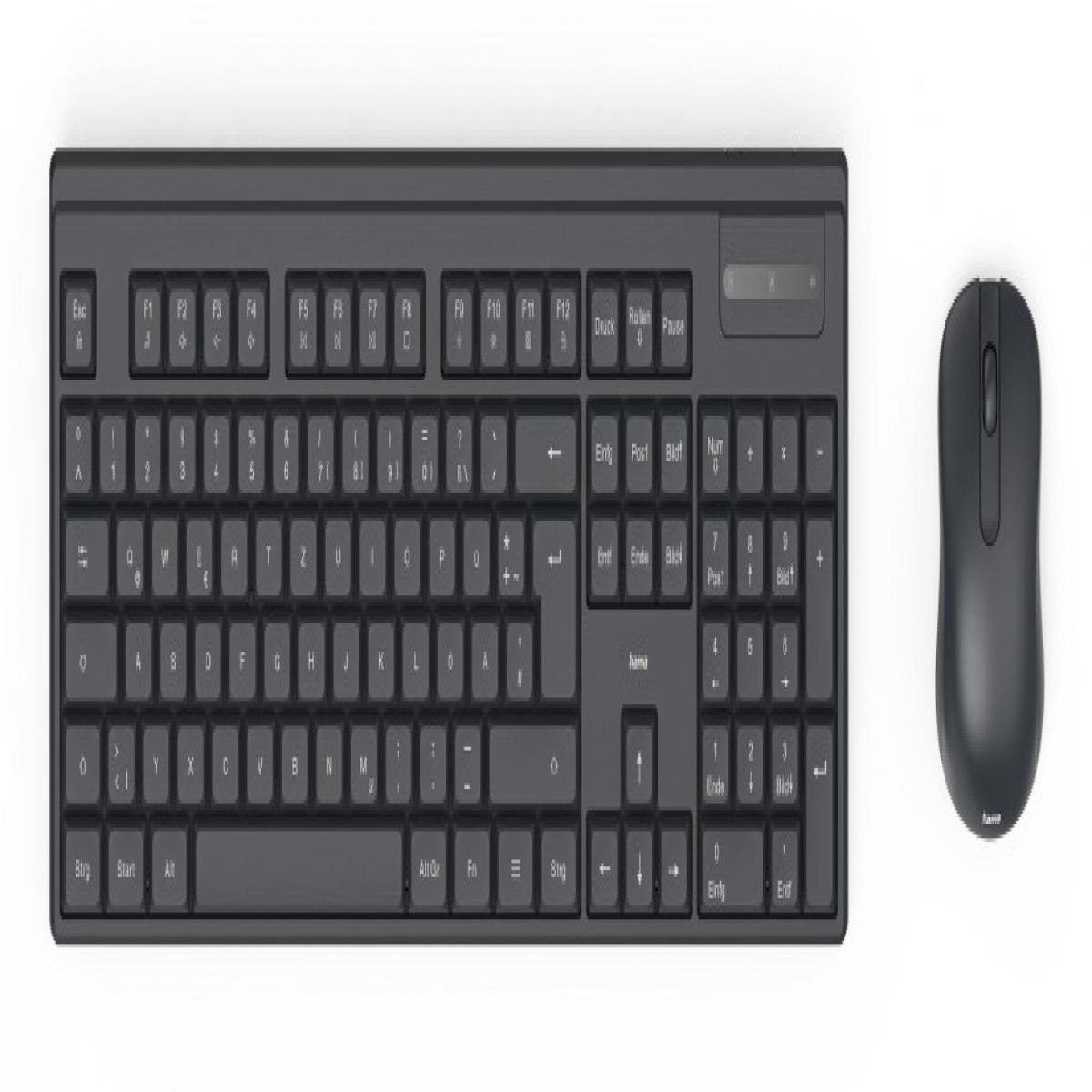 Hama WKM-100 keyboard Mouse included Universal RF Wireless QWERTY UK International Black