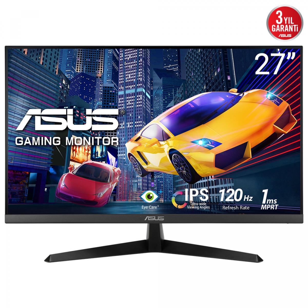 Asus 27" Eye Care Gaming Monitor (VY279HGR), IPS, 1920 x 1080, 1ms, 120Hz, VGA, HDMI, Adaptive-Sync, VESA