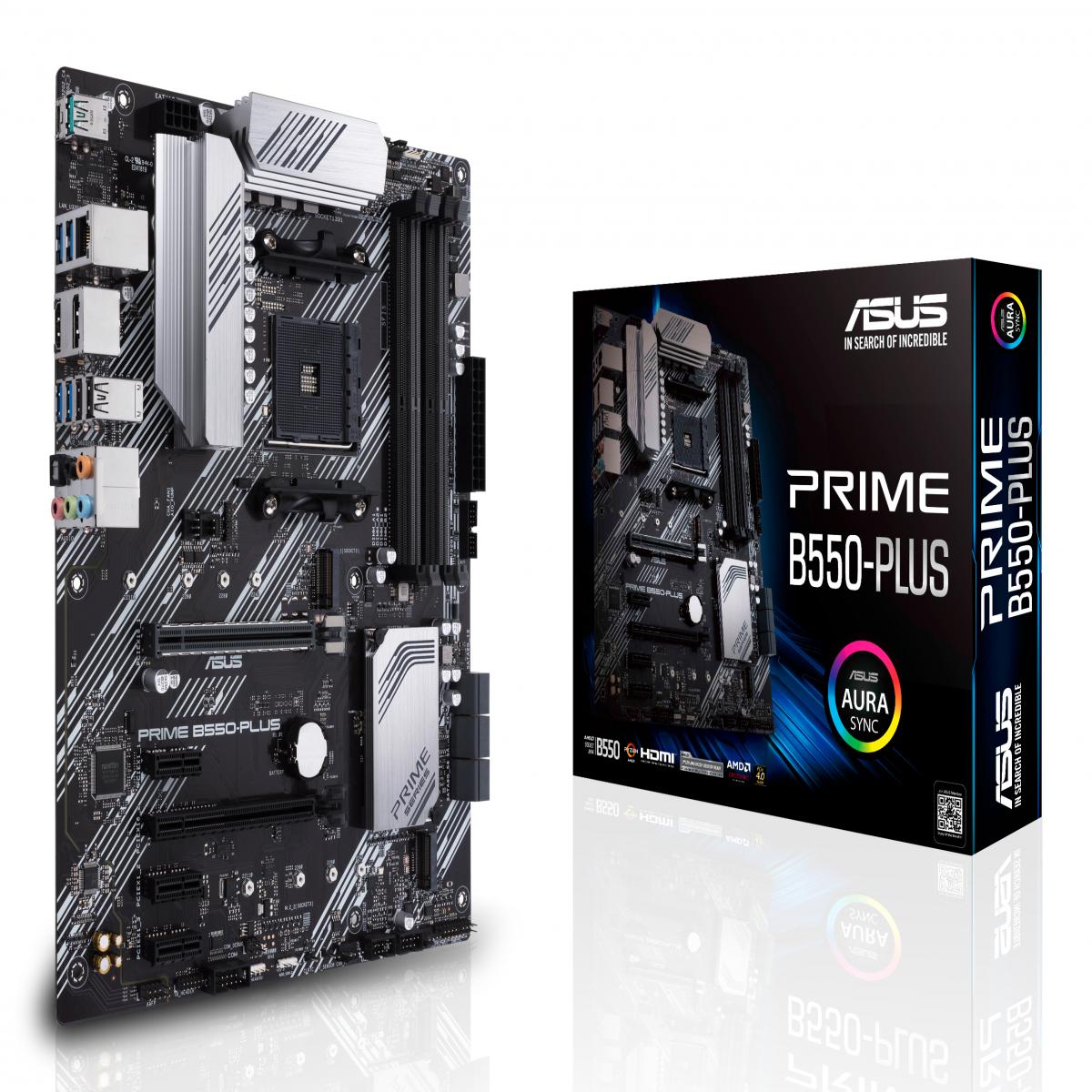 Asus PRIME B550-PLUS, AMD B550, AM4, ATX, 4 DDR4, HDMI, DP, XFire, PCIe4, M.2