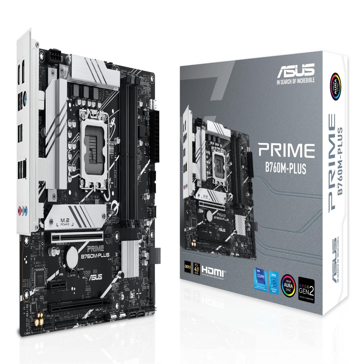 Asus PRIME B760M-PLUS, Intel B760, 1700, Micro ATX, 4 DDR5, HDMI, DP, 2.5G LAN, PCIe4, 2x M.2