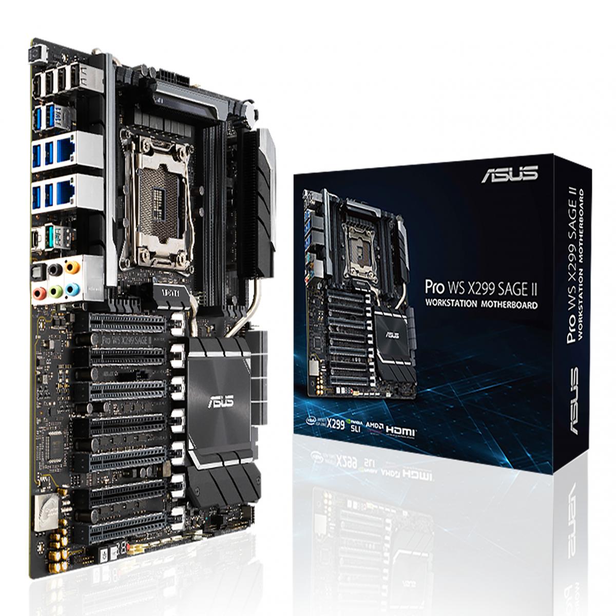 Asus PRO WS X299 SAGE II, Workstation, Intel X299, 2066, CEB, 7 x PCIe, U.2, Dual 2.5G LAN, AI Overclocking, 2x M.2
