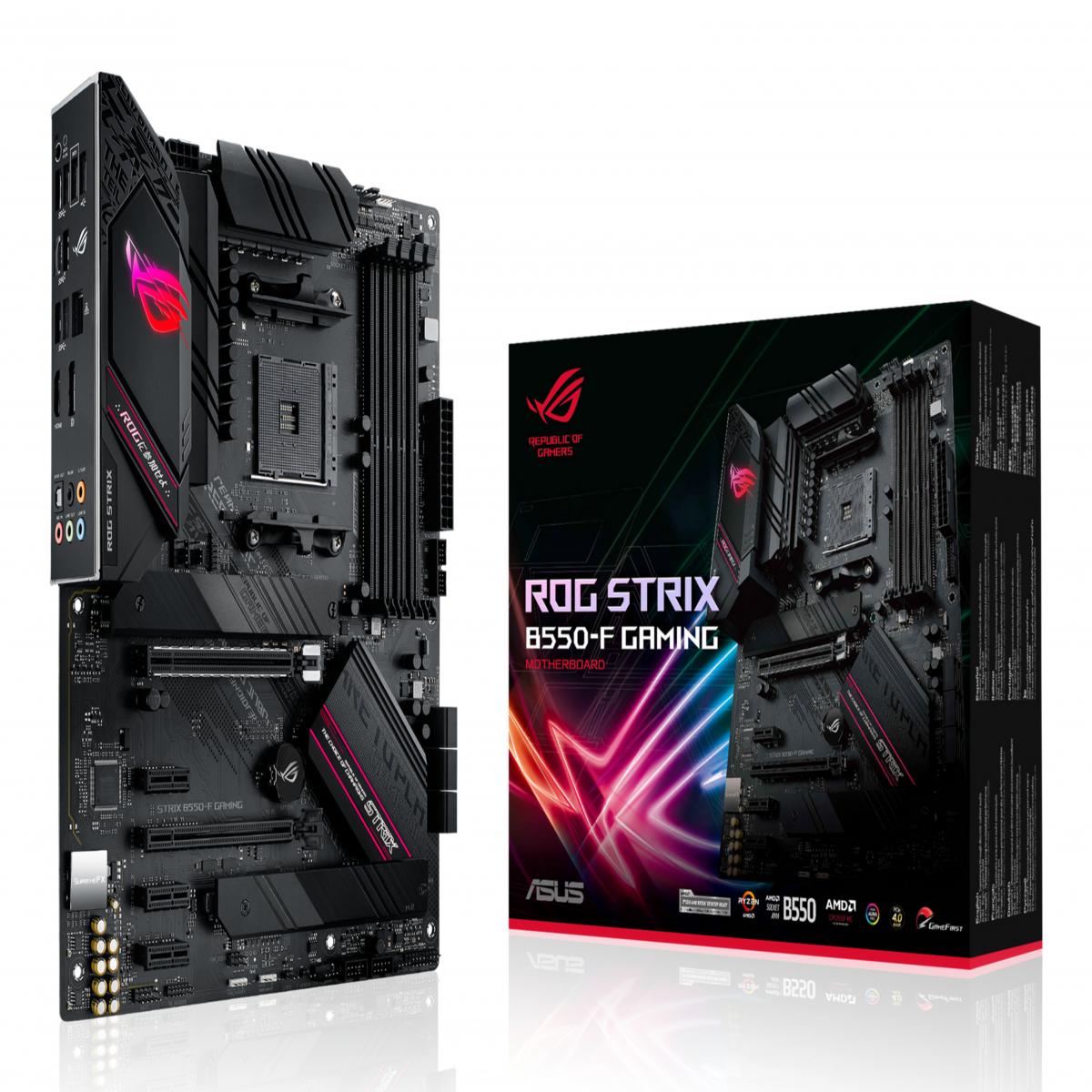 Asus ROG STRIX B550-F GAMING, AMD B550, AM4, ATX, 4 DDR4, HDMI, DP, XFire, 2.5GB LAN, RGB Lighting, M.2