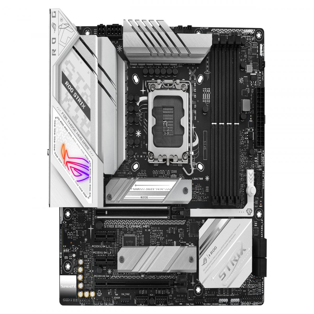 Asus ROG STRIX B760-G GAMING WIFI, Intel B760, 1700, Micro ATX, 4 DDR5, HDMI, DP, Wi-Fi 6E, 2.5G LAN, PCIe5, RGB, 2x M.2