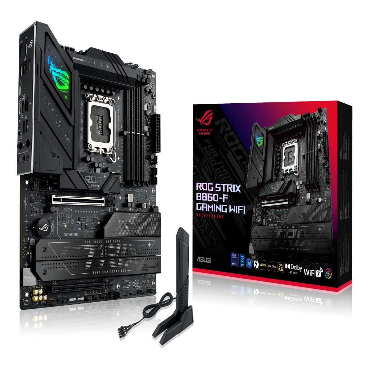 Asus ROG STRIX B860-F GAMING WIFI, Intel B860, 1851, ATX, 4 DDR5, HDMI, DP, TB4, Wi-Fi 7, 2.5G LAN, RGB, 4x M.2