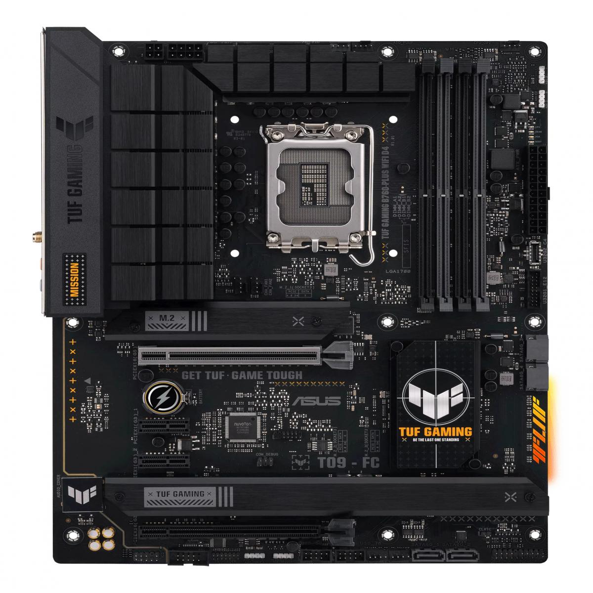 Asus TUF GAMING B760-PLUS WIFI D4, Intel B760, 1700, ATX, 4 DDR4, HDMI, DP, Wi-Fi 6, 2.5G LAN, PCIe5, 3x M.2, RGB