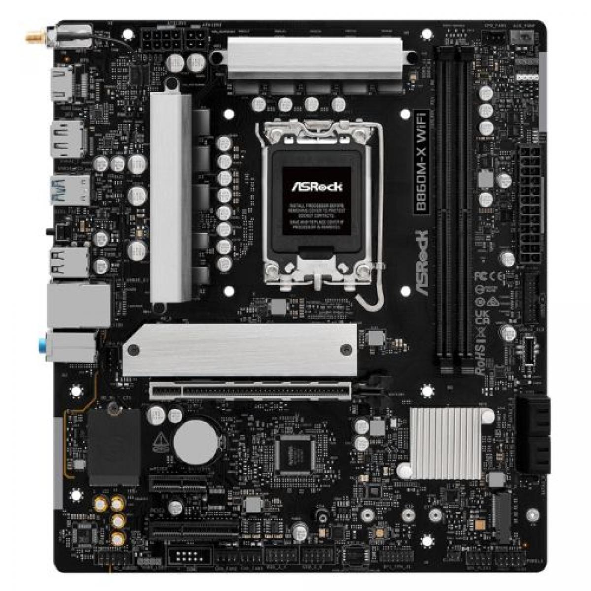 Asrock B860M-X WIFI, Intel B860, 1851, Micro ATX, 2 DDR5, HDMI, DP, Wi-Fi 6E, 2.5G LAN, 2x M.2