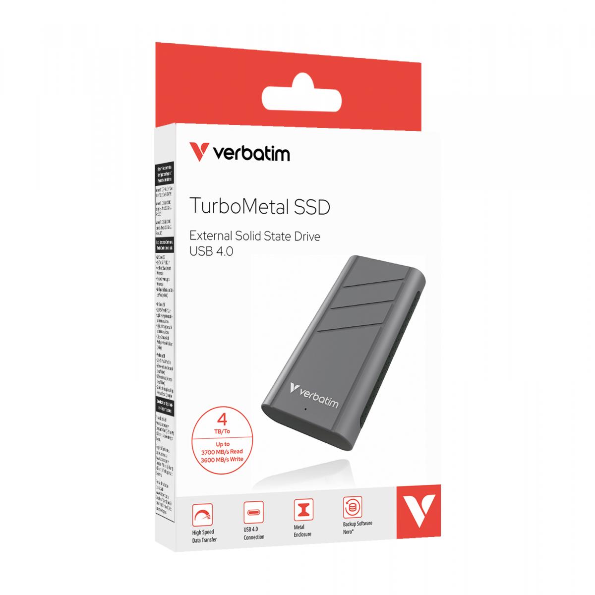 Verbatim TurboMetal SSD USB4 4TB