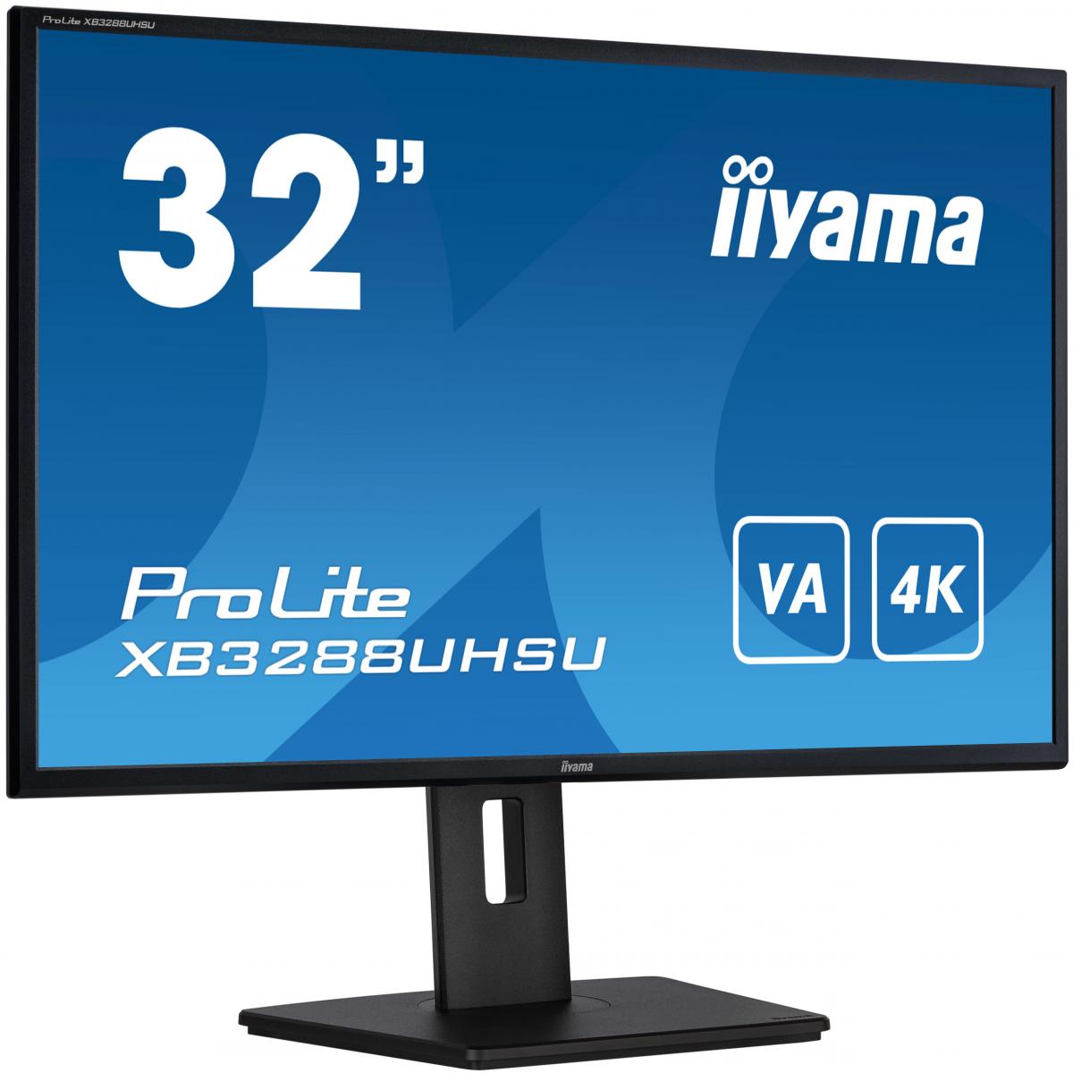 iiyama PROLITE XB3288UHSU-B5 32 Inch 4K Monitor, IPS, 3ms, 60hz, FreeSync, HDMIx2, Display Port, USB Hub, PIP, Speakers, Int PSU, Height Adjustable, VESA