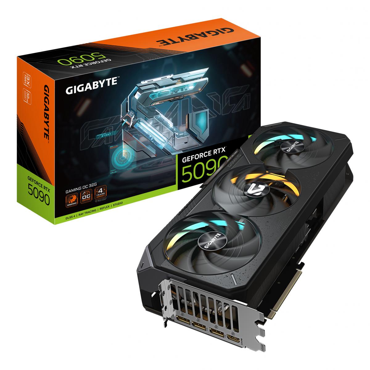 Gigabyte NVIDIA GeForce RTX 5090 GAMING OC 32G Graphics Card, 32GB GDDR7, 21760 CUDA Cores, 2550 MHz Core Clock, Triple Fan, RGB, 3x DisplayPorts / 1x HDMI Port
