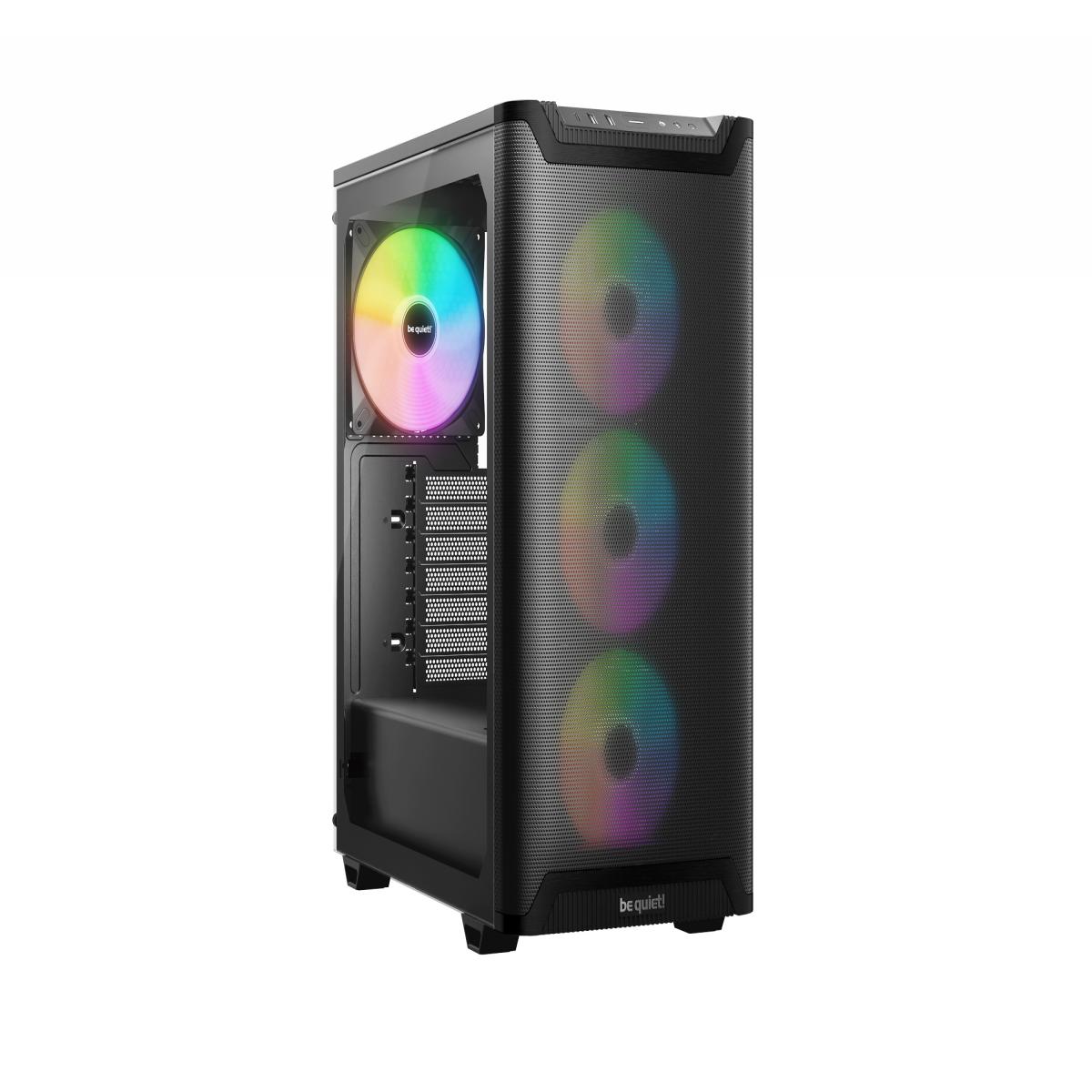 be quiet! Pure Base 501 LX Airflow Window Black ATX Mid Tower Case with USB-A, USB-C, 4 x Light Wings LX Black ARGB PWM Fans