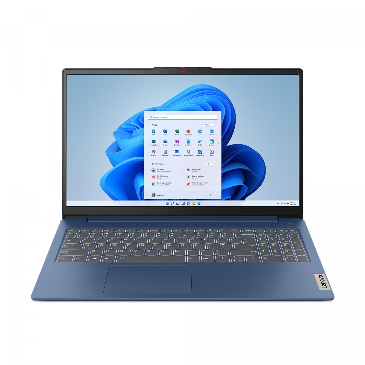 Lenovo IdeaPad Slim 3 15IAH8 Intel® Core™ i5 i5-12450H Laptop 39.6 cm (15.6") Full HD 8 GB LPDDR5-SDRAM 256 GB SSD Wi-Fi 6 (802.11ax) Windows 11 Home UK English Blue