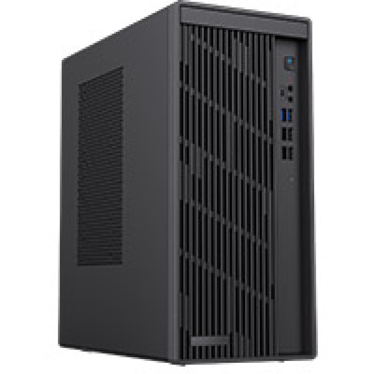 CiT Workstation Tower Micro-ATX Office PC Case With Type C USB3.2 and 80mm Rear Black PWM FDB Fan Included