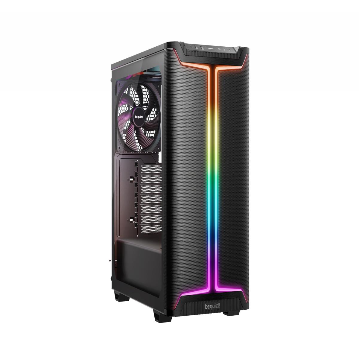 Be Quiet! Pure Base 501 DX ARGB Gaming Case w/ Glass Side, ATX, Compact Design, 3 Pure Wings 3 Fans, High Airflow Front & Top, USB-C, Black
