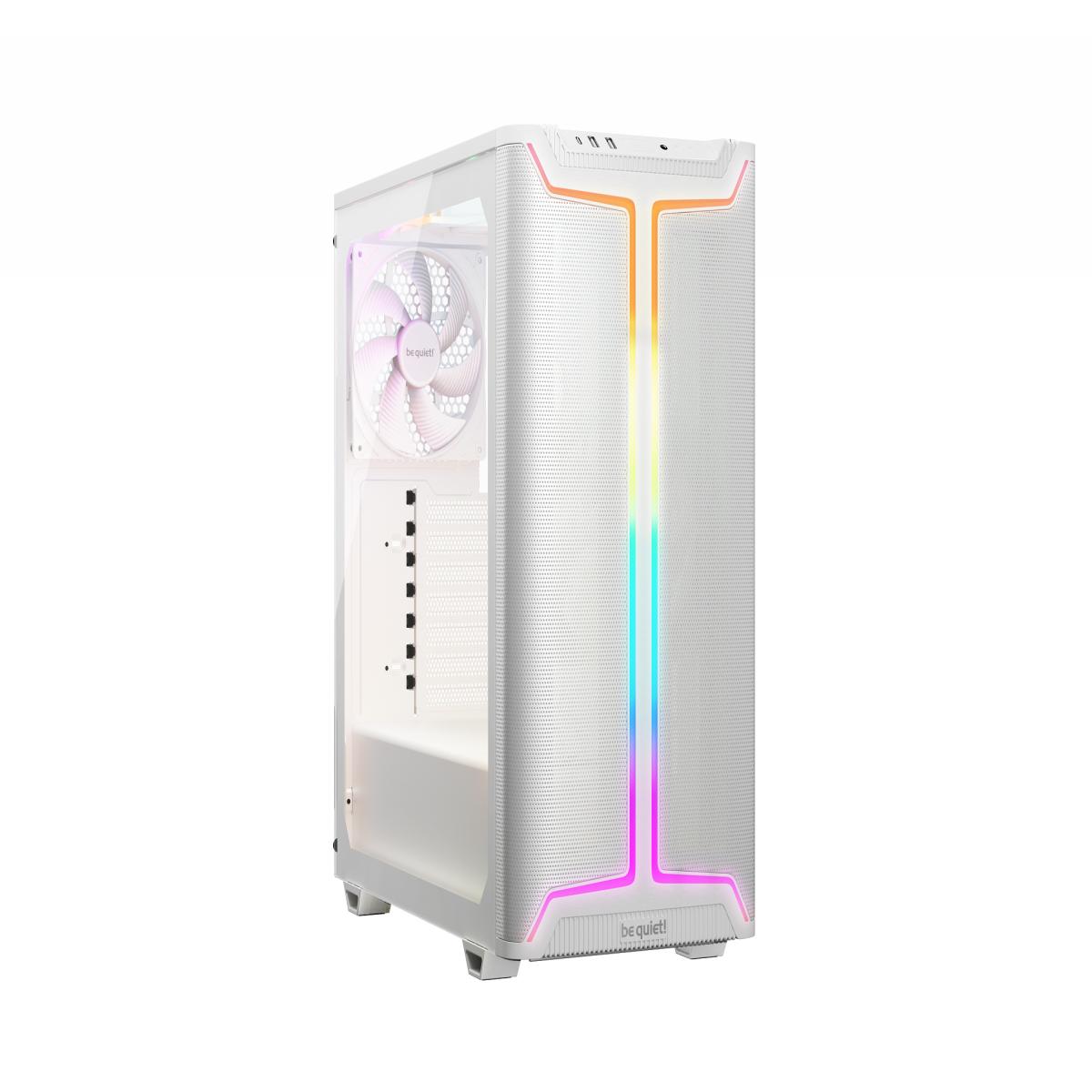 Be Quiet! Pure Base 501 DX ARGB Gaming Case w/ Glass Side, ATX, Compact Design, 3 Pure Wings 3 Fans, High Airflow Front & Top, USB-C, White