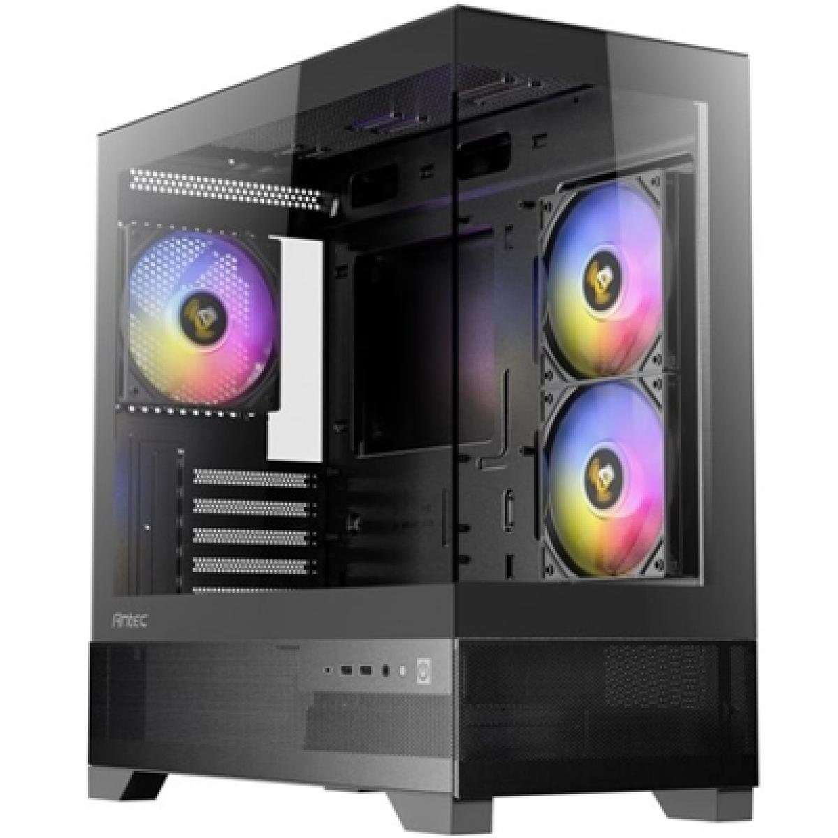 ANTEC CX500M Micro Tower Gaming Case, Black, ARGB, 2  x USB 3.0 / 1 x USB Type-C, Tempered Glass Side Panel, Micro-ATX/ITX