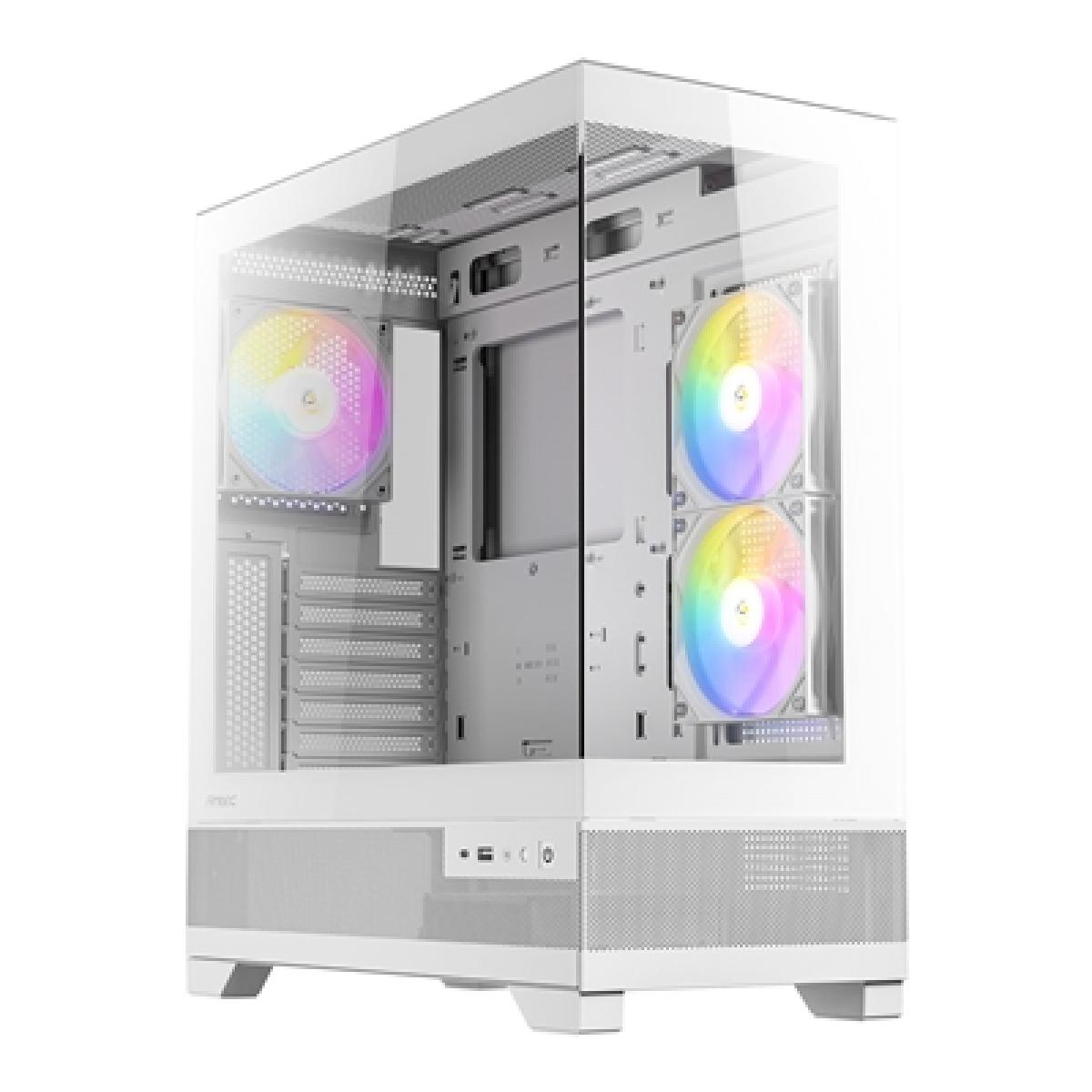 ANTEC CX700 Mid Tower Gaming Case, White, 270 Full-View Tempered Glass, 3 x 120 mm ARGB PWM Fans, 1 x USB 3.0 / 1 x USB Type-C, ATX, Micro ATX, ITX
