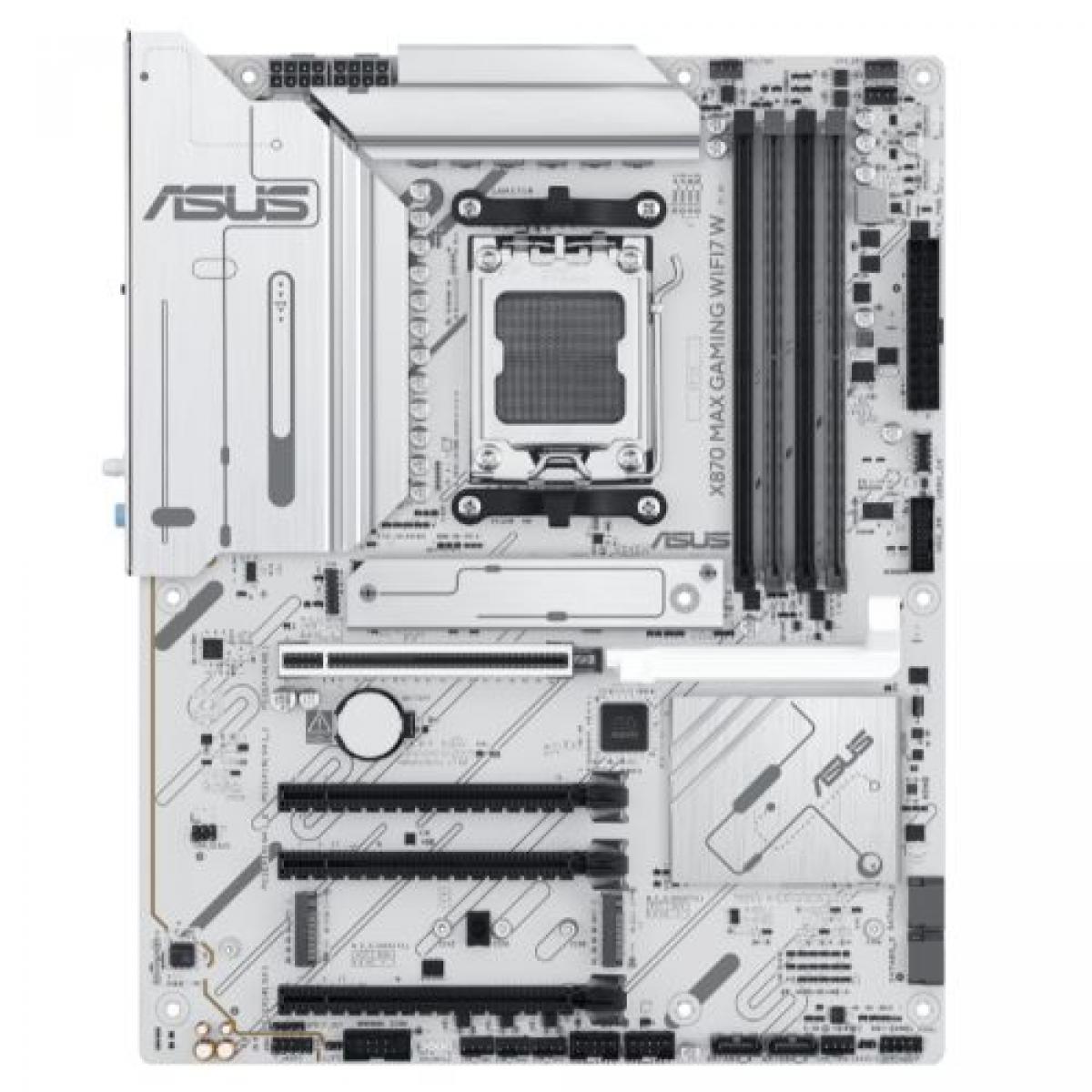 Asus X870 MAX GAMING WIFI7 W, AMD X870, AM5, ATX, 4 DDR5, HDMI, 2 USB4, Wi-Fi 7, 2.5G LAN, 3x M.2, White