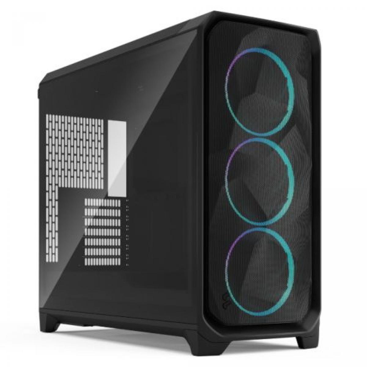 Fractal Design Meshify 3 XL (Black RGB TG Light) Case w/ Light Tint Window, E-ATX, Mesh Front, 3x RGB Fans, USB-C 20Gbps