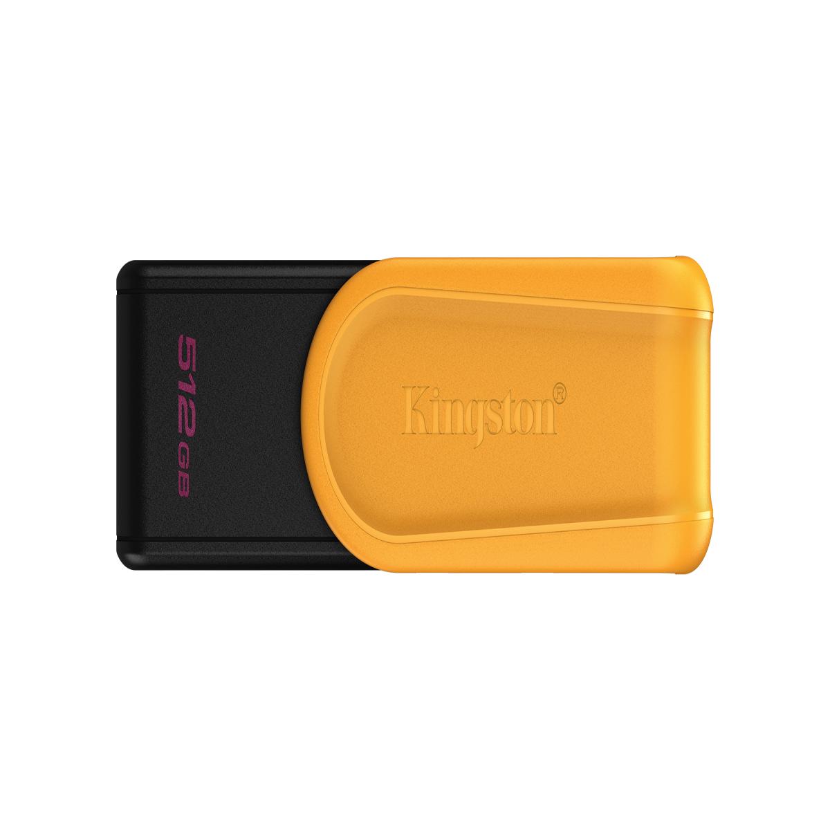 Kingston DataTraveler Exodia S DTXS/512GB USB Flash Drive, 512GB, USB 3.2, Black/Yellow, Swivel Cap Design