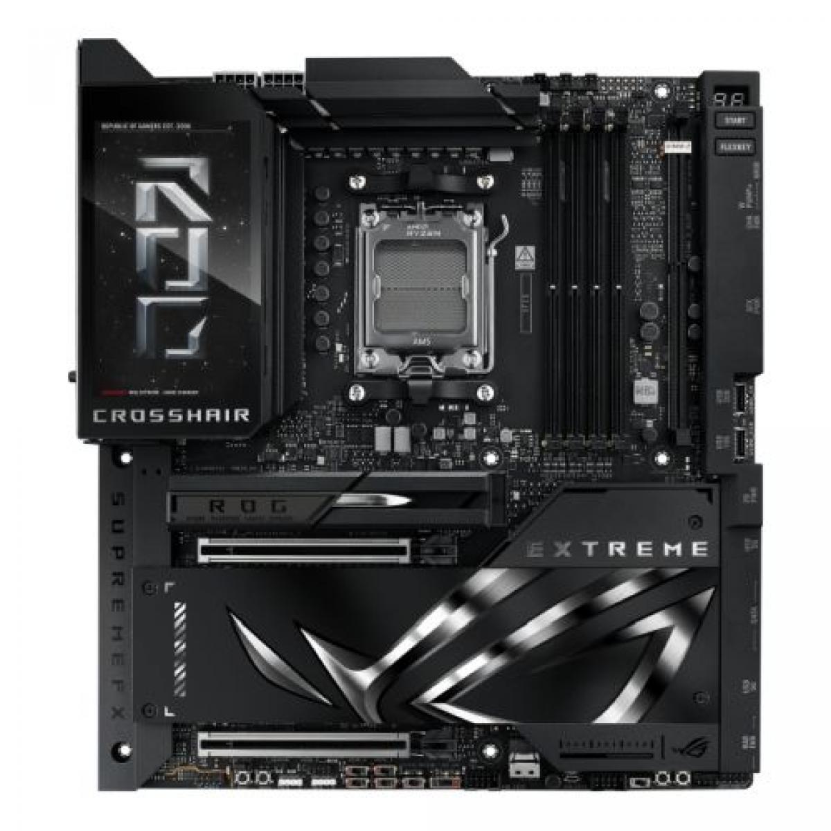 Asus ROG CROSSHAIR X870E EXTREME, AMD X870E, AM5, EATX, 4 DDR5, HDMI, 2 USB4, Wi-Fi 7, 10G & 5G LAN, 5" Colour LCD, 5x M.2