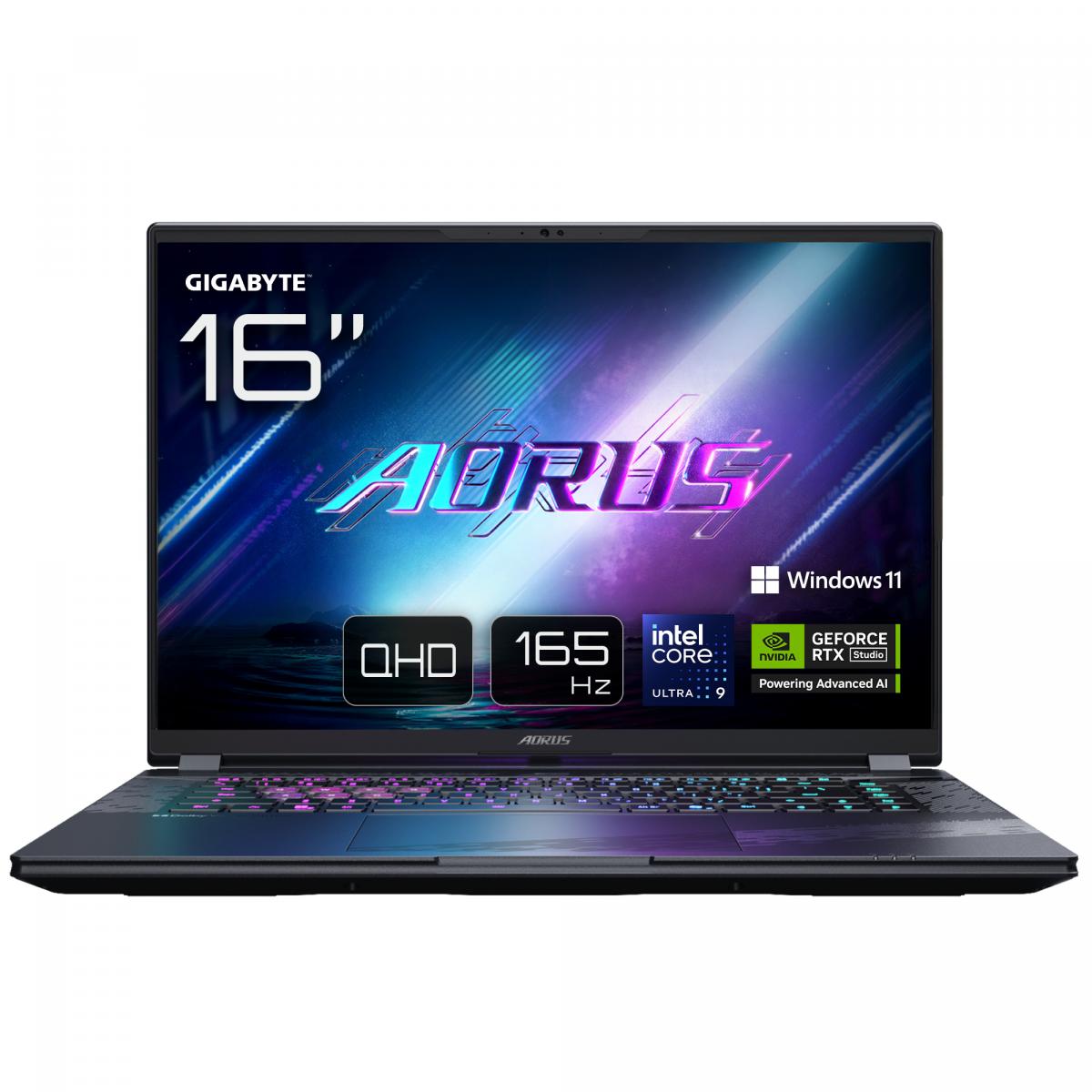 GIGABYTE AORUS ELITE 16 BWH Gaming Laptop - 16.0“, 165Hz WQXGA, Intel Ultra 9 275HX, NVIDIA RTX 5070, 32GB DDR5 5600MHz, 2TB Gen4 SSD, Win 11 Home, 2 Year Warranty, Dolby Atmos, ELITE 16 BWHC3UKC65SH