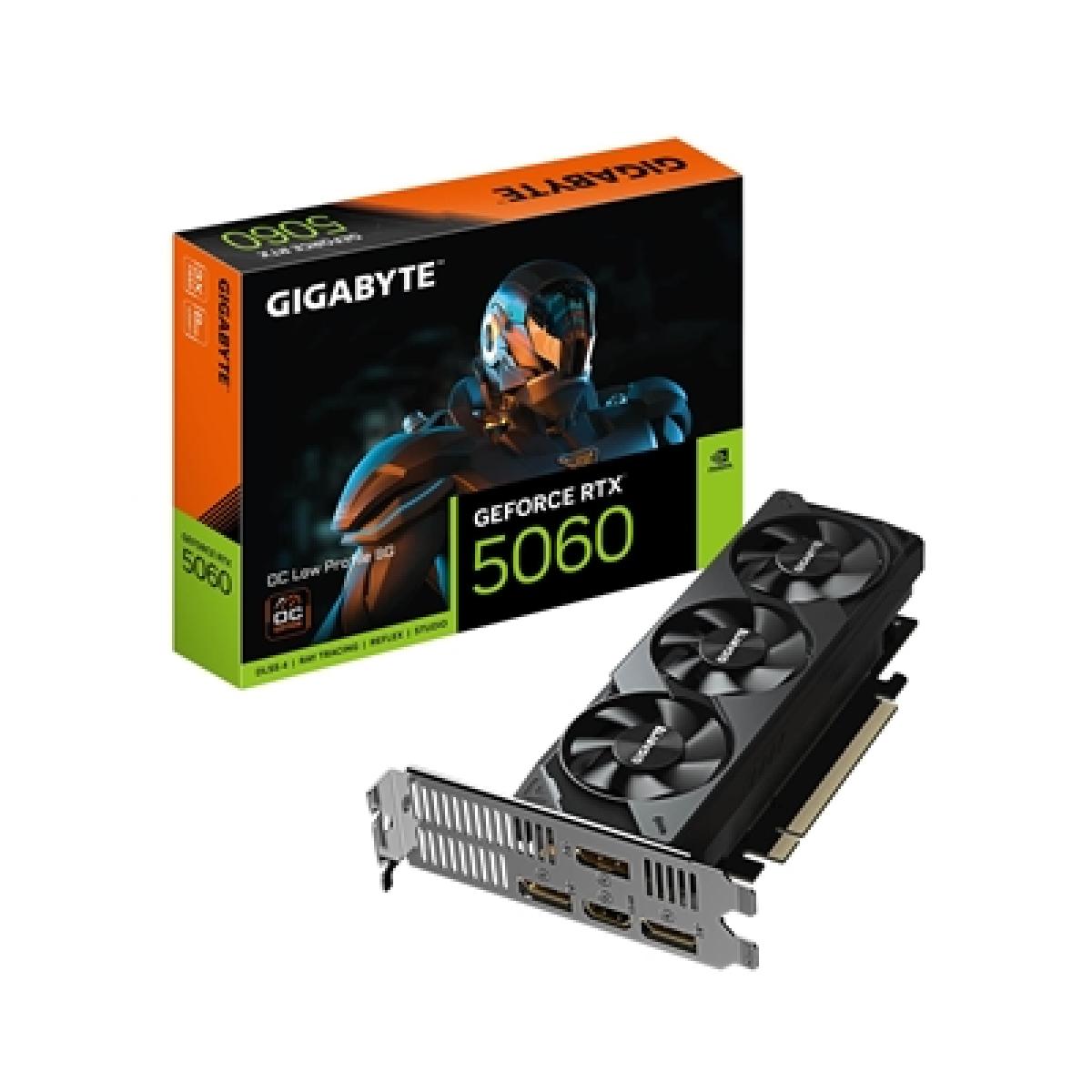 GIGABYTE GeForce RTX 5060 OC Low Profile 8G Graphics Card - 8GB GDDR7, 128bit, PCI-E 5.0, 2512 MHz Core Clock, 3 x DisplayPort, 1 x HDMI, GV-N5060OC-8GL