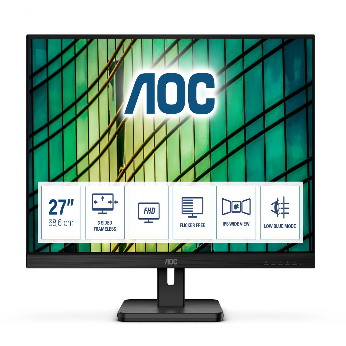 AOC E2 27E2QAE computer monitor 68.6 cm (27") 1920 x 1080 pixels Full HD LCD Black