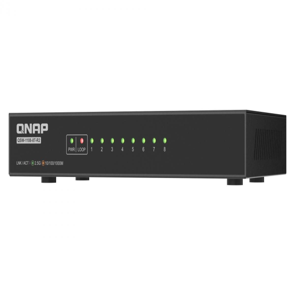 QNAP QSW-1108-8T-R2 network switch Unmanaged 2.5G Ethernet (100/1000/2500) Desktop Black