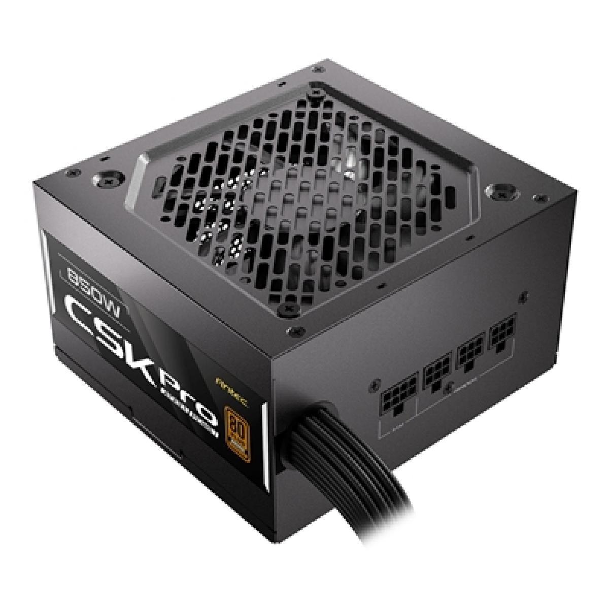 Antec CSK850 PRO 850W Semi-Modular ATX 3.1 Power Supply, PCIe 5.1 Ready with 12V 2x6 Connector, 80 Plus Bronze Certified, Quiet 120mm Fan, 5-Year Warranty