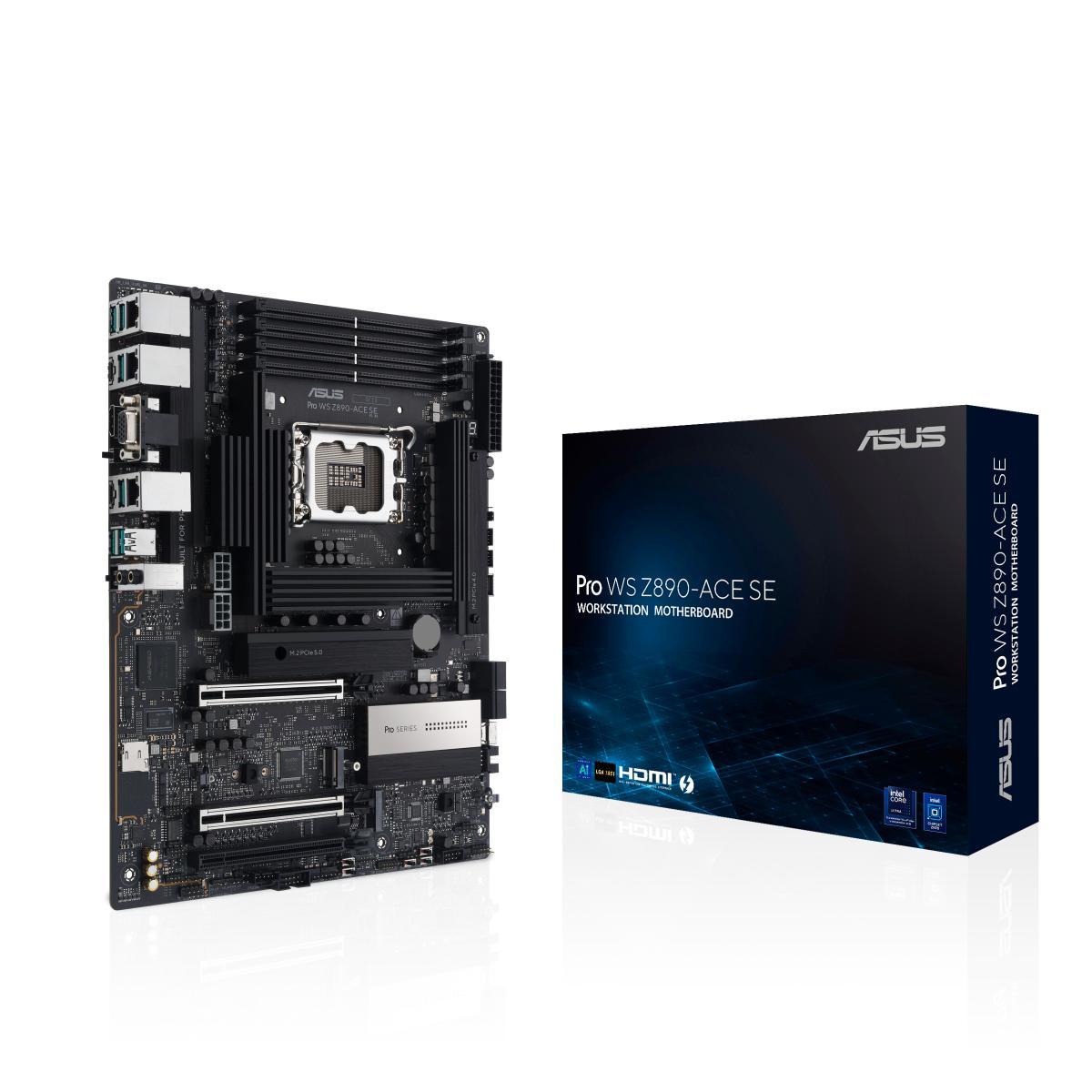 Asus PRO WS Z890-ACE SE, Workstation, Intel Z890, 1851, ATX, 4 DDR5, VGA, HDMI, TB4, 10G & 2.5G LAN, Onboard BMC, 4x M.2