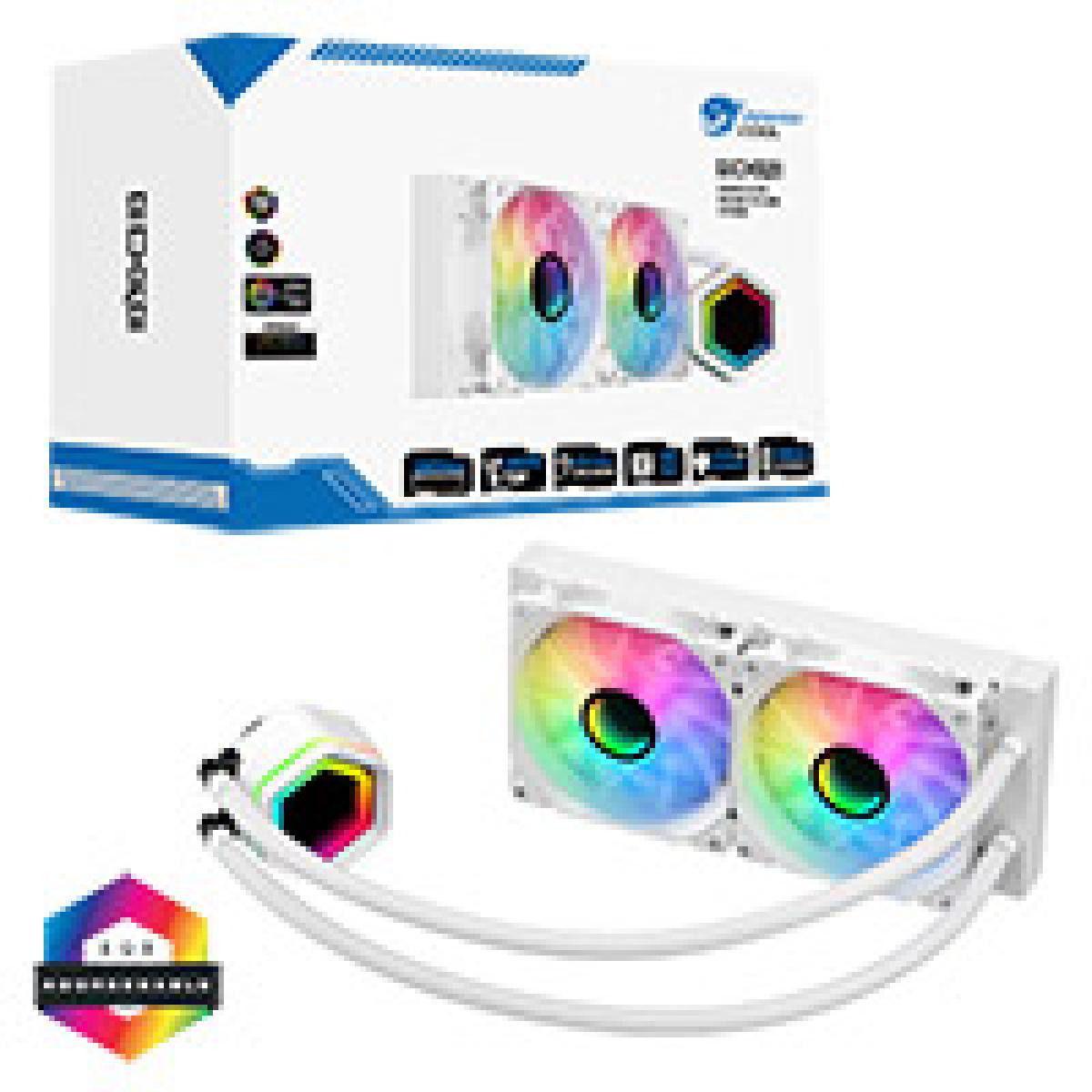 Powercool Edge White ARGB All-In-One 240mm Intel and AMD CPU Infinity Watercooler