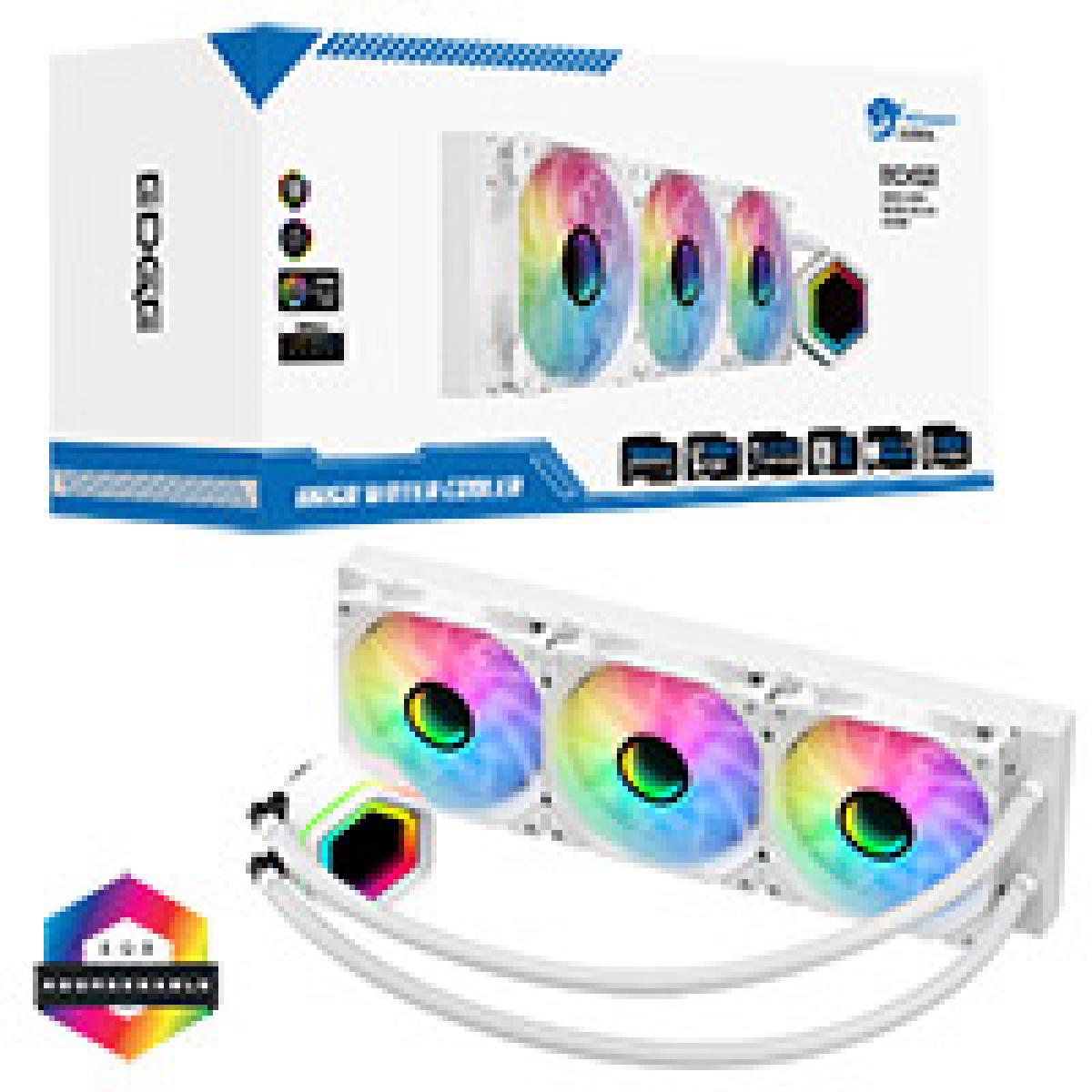 Powercool Edge White ARGB All-In-One 360mm Intel and AMD CPU Infinity Watercooler