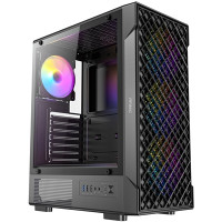 Antec VX320 ARGB  Mid-Tower Gaming PC Case - Pre-Installed 4 x 120mm ARGB Fans, Tempered Glass Side Panel, High-Airflow Mesh Front - ATX/Micro-ATX/ITX