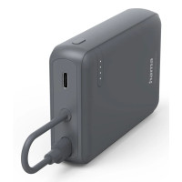 Hama “Travel” Power Pack with Cable, 10000mAh, 2 Outputs: 2x USB-C, anthracite