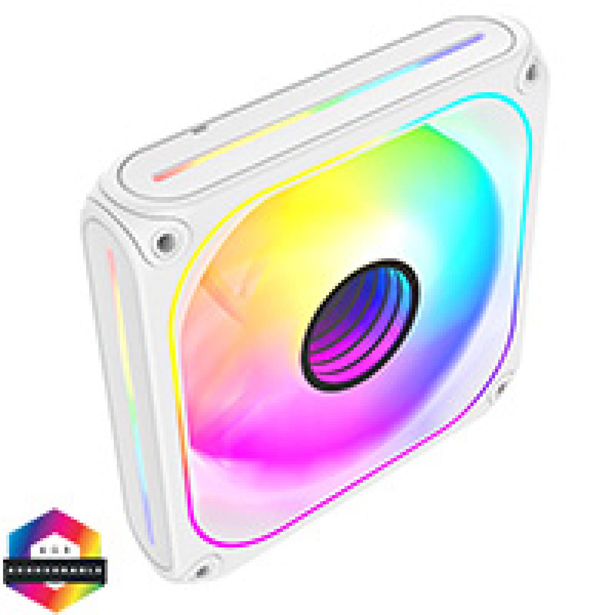 Powercool Breeze 120mm ARGB White 4pin PWM PC Cooling Infinity Reverse Fan