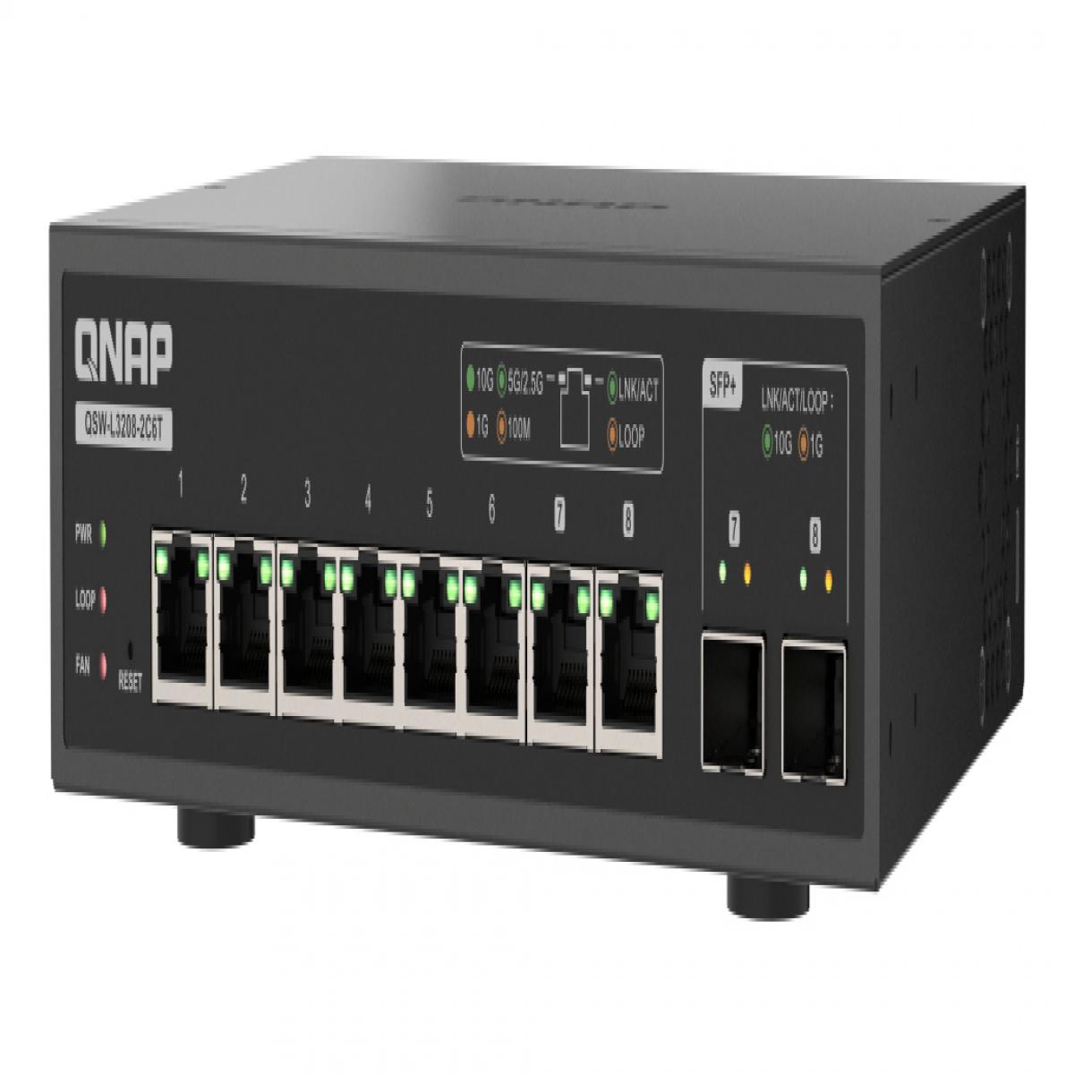 QNAP QSW-L3208-2C6T network switch Managed L2 10G Ethernet (100/1000/10000) Desktop Black