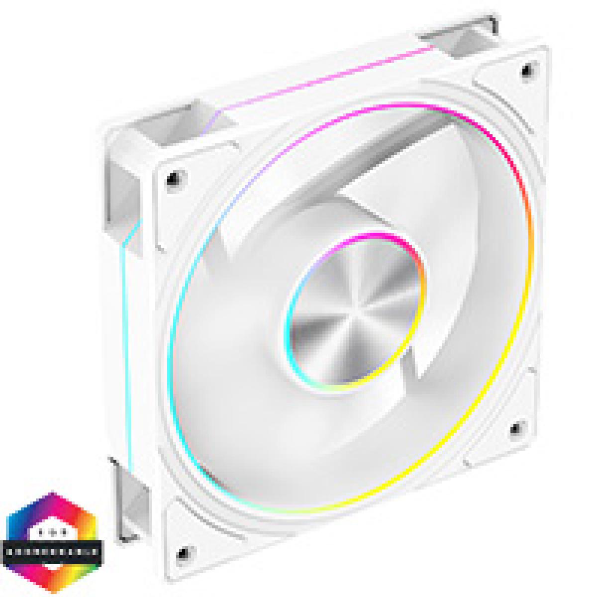 Powercool Airflow 120mm ARGB White 4pin PWM PC Cooling Fan 