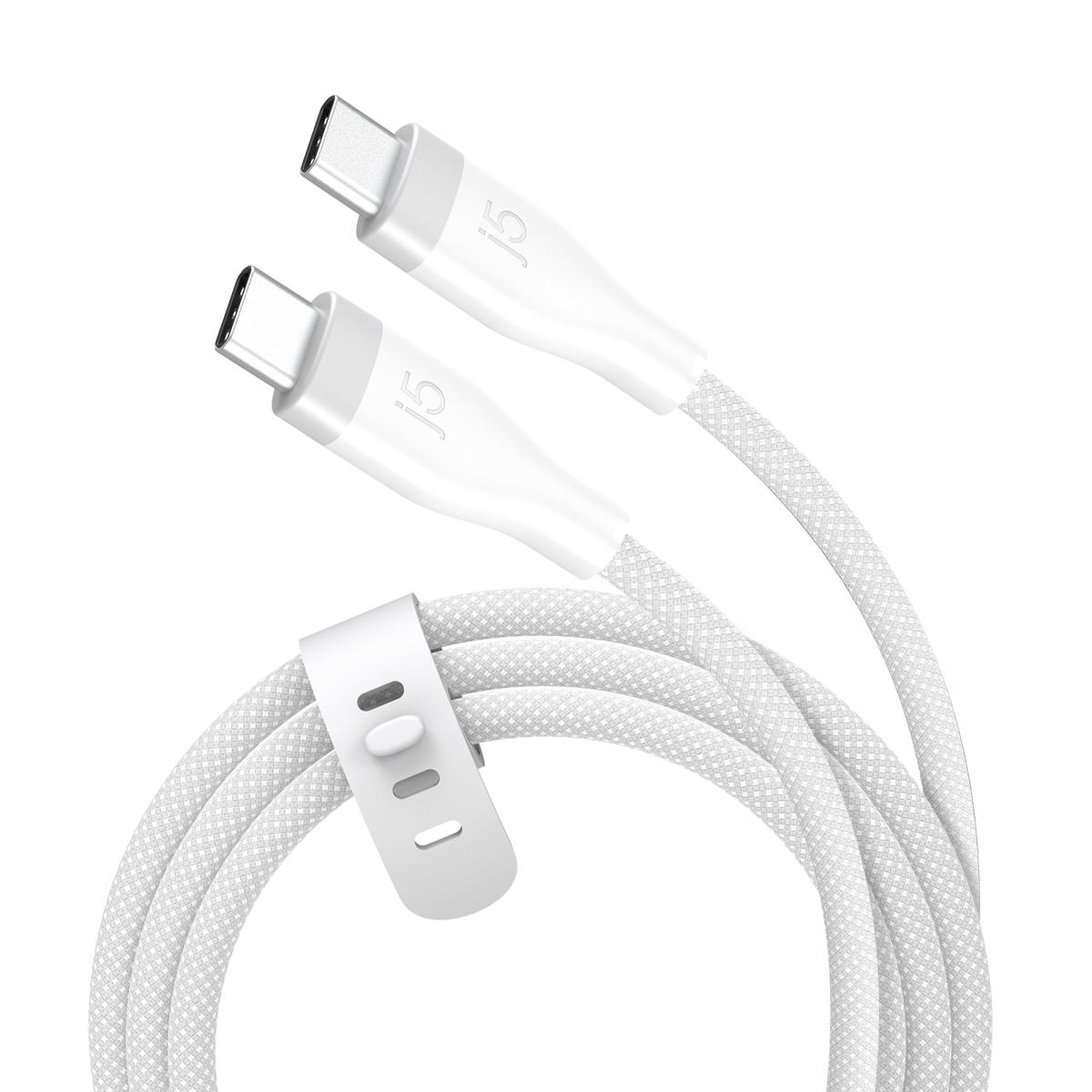 j5create JUCX18L18W USB-C® 60W Ultra Soft Double-Braided Fast Charging Cable