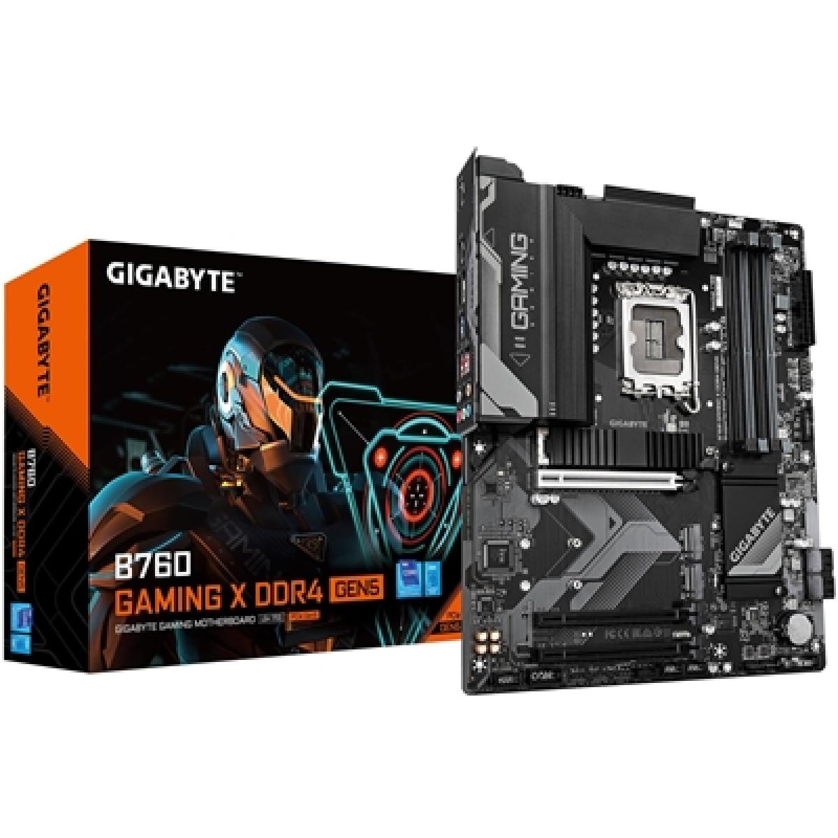 Gigabyte B760 GAMING X DDR4 GEN5 Intel 1700 Socket Motherboard, ATX, 4x DDR4 Slots, 3x M.2 Sockets, Fitted I/O Shield, 2.5GbE LAN, 1x DisplayPort / 1x HDMI Port
