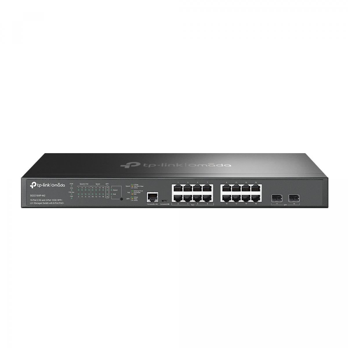 TP-Link Omada 16-Port 2.5G and 2-Port 10GE SFP+ L2+ Managed Switch with 8-Port PoE+