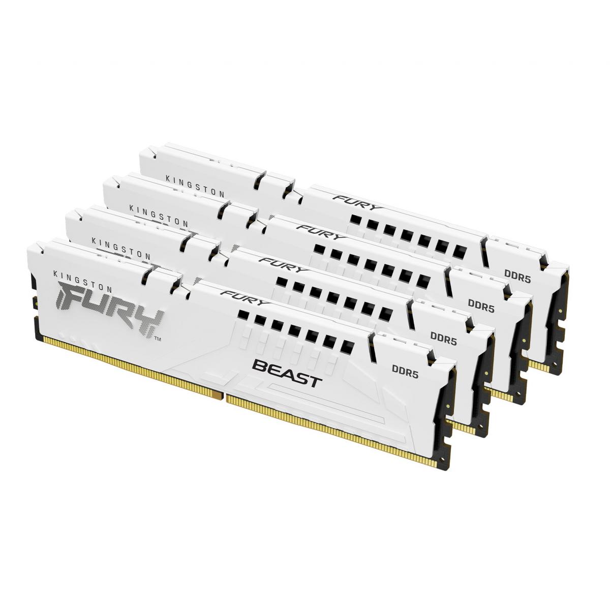 Kingston Technology FURY Beast 64GB 6000MT/s DDR5 CL40 DIMM (Kit of 4) White XMP