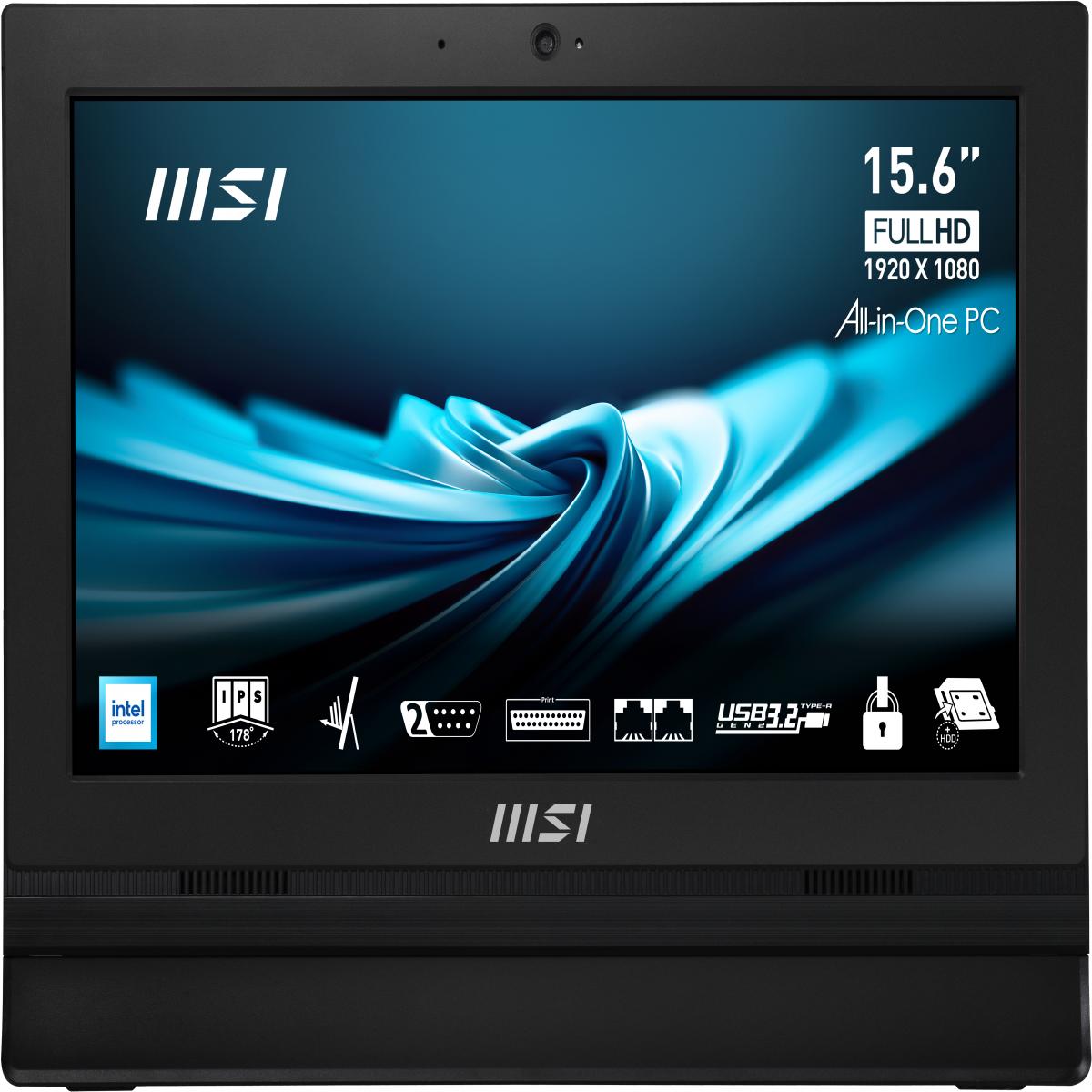 MSI Pro AP162T ADL Intel N100 All in One PC, (4GB RAM, 128GB SSD, Windows 11PRO), 15.6 Inch Single-Resistive touch Screen/UHD Graphics/Dual COM Port/LPT Port/Dual LAN/VGA/WiFi 5/BT 5.1/VESA/SD Card Reader