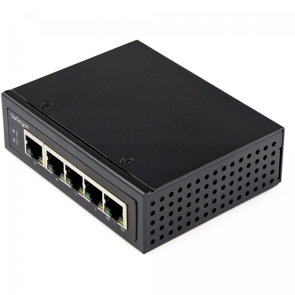 StarTech.com Industrial 5 Port Gigabit PoE Switch - 30W - Power Over Ethernet Switch - Hardened GbE PoE+ Unmanaged Switch - Rugged High Power Gigabit Network Switch IP-30/-40 C to 75 C