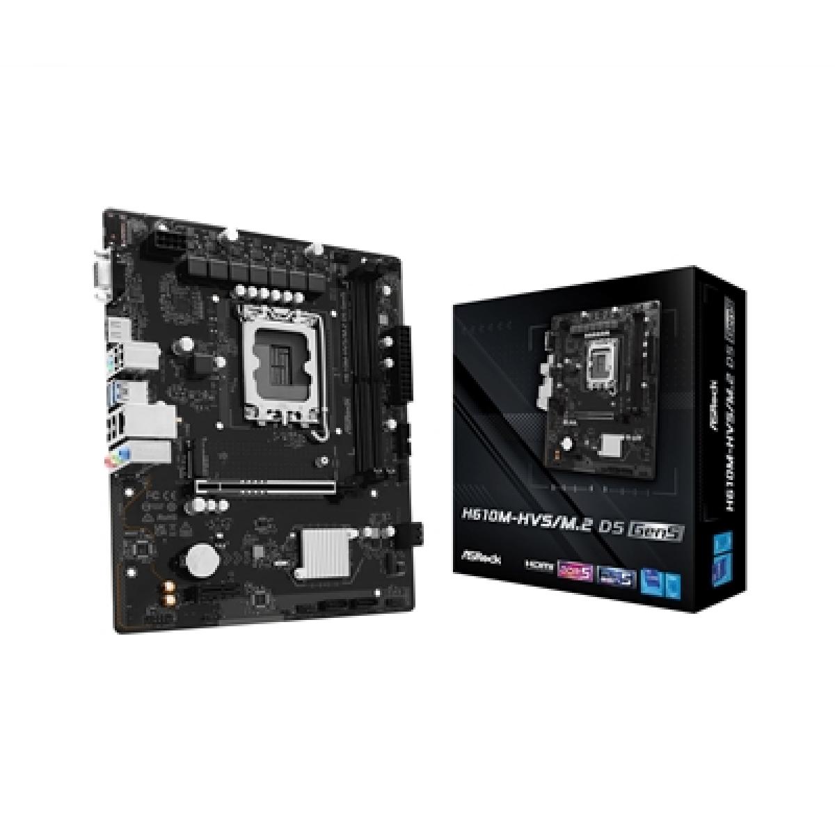 ASRock H610M-HVS/M.2 D5 GEN5 Intel 1700 Socket Motherboard, Micro-ATX, 2x DDR5 Slots, 1x M.2 Socket, GbE LAN, 1x D-Sub / 1x HDMI Port