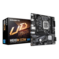 GIGABYTE H610M D3W Motherboard - Supports 14th Gen. Intel Core CPUs, 5+1+1 phases VRM, up to 5600MHz DDR5, 1xPCIe 3.0 M.2, 1GbE LAN, USB 3.2 Gen 1