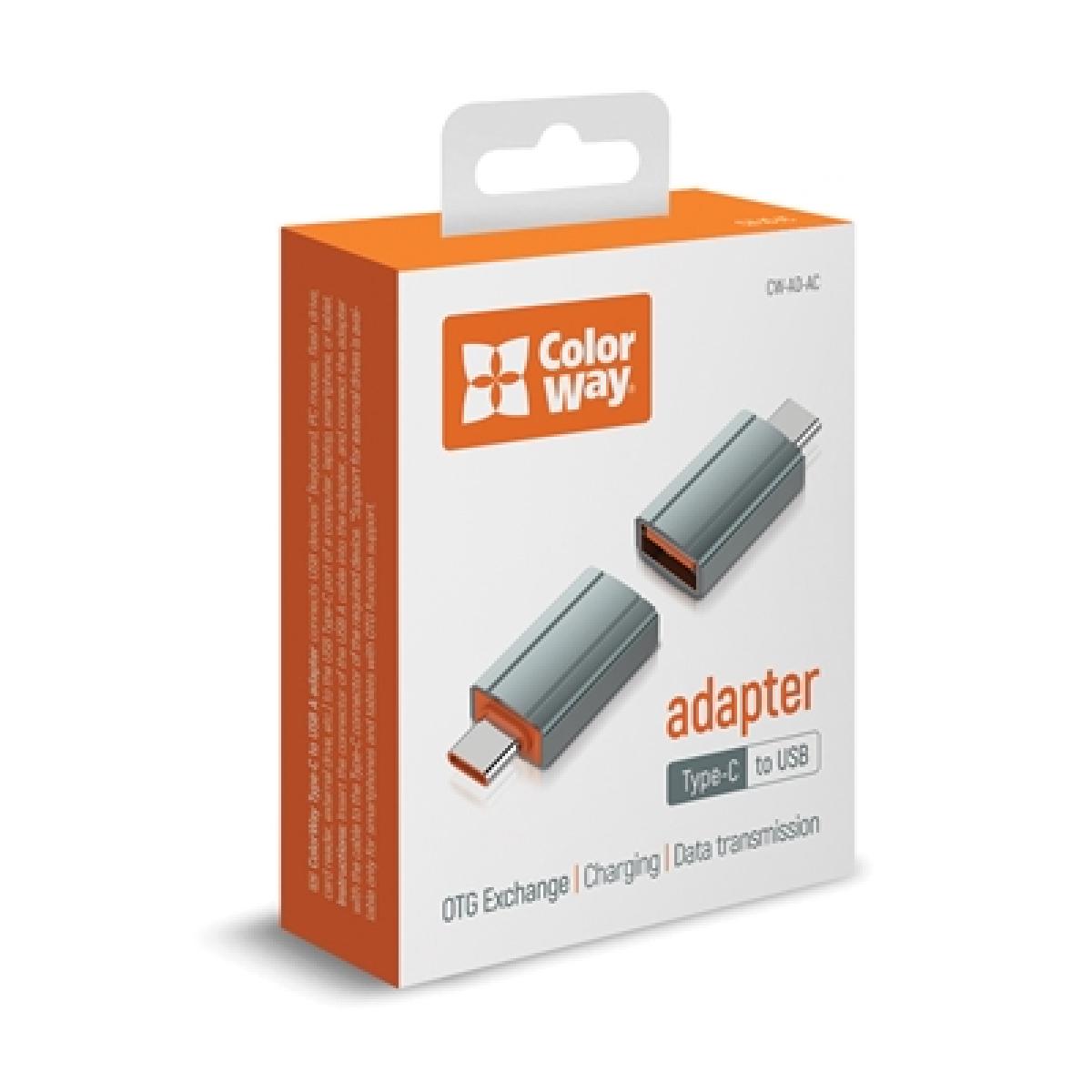 ColorWay Grey Adapter USB-A To Type-C