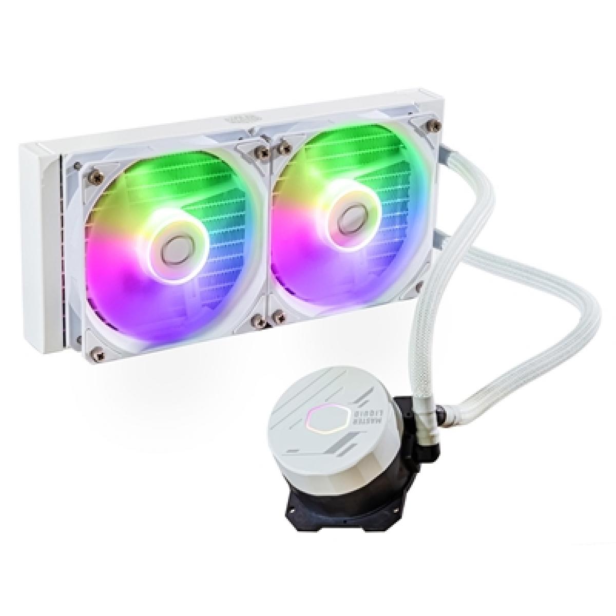 Cooler Master MasterLiquid 240L Core White, ARGB All In One Liquid CPU Cooler - 240mm
