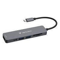 Verbatim USB-C Essentials Multiport Hub 6 ports: HDMI, USB-C PD, USB-A 3.2 Gen 1, USB-A, SD & microSD